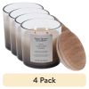 (4 pack)and Soft Cashmere and Amber Scented 2-Wick Ombre Jar Candle 12oz.