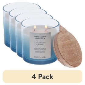 (4 pack)and Oceanside Flannel Scented 2-Wick Ombre Jar Candle 12oz.