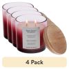 (4 pack)and Amber and Saffron Scented 2-Wick Ombre Jar Candle 12oz.