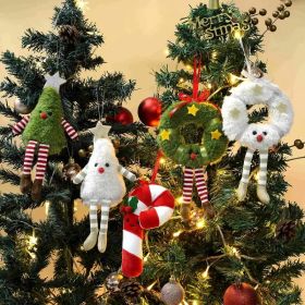 2pcs Christmas Tree Ornament Set with Candy Canes, Snowmen & Gingerbread Men - Indoor/Window Hanging Decorations, No Electricity Needed