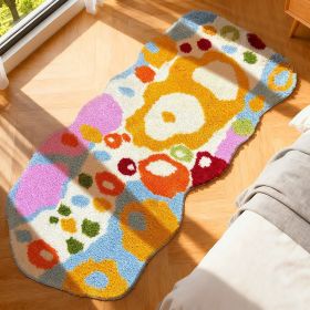 Boho Chic Colorful Abstract Bath Rug - Non-Slip, Ultra Soft, Quick-Dry Mat for Bathroom | Vibrant Artistic Design