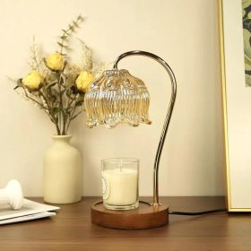 Dimmable Flower Candle Warmer Lamp, Gold Candle Warmer with Timer & 4Bulbs, Womens Gifts for Christmas Birthday