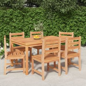 7 Piece Patio Dining Set Solid Wood Teak