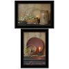 "Candle Light & Flowers" 2-Piece Vignette By Susie Boyer, Ready to Hang Framed Print, Black Frame