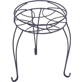 13IN Round Matte Black Metal Plant Stand