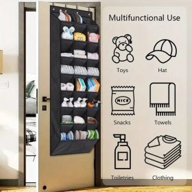 Over the Door Shoe Organizer Rack - 8-Tier Hanging Shoe Storage with 24 Large Deep Pockets, Space-Saving Heavy-Duty Door Shoe Rack for Closets