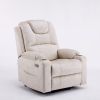 Power Lift Recliner Chair Sofa with Massage and Heat for Big and Tall Elderly,Infinite Positions,Single Motor,Cup Holders,and USB Ports