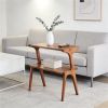 Coffee table with storage rack, two-story sofa side table, ideal for small spaces
