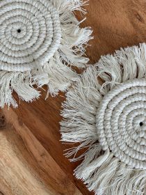 Macram�� Drink Coasters; (7inch)