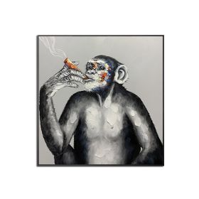 Large Hand painted Colorful Monkey Oil Paintings Handsome Animal Pictures wall art Gorilla Canvas Painting caudros picture for living room No Frame