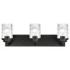 3/4/5/6-Light Bathroom Lighting, Modern Black Vanity Light Fixture Over Mirror, Industrial Fixture with Clear Grid Glass.