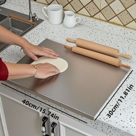 Stainless Steel Cutting Board with Lip for Kitchen Chopping Boards for Countertop Large Metal Cutting Board over Sink Suitable for Meat Fruits Vegetab (size: 30cm*40cm)