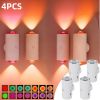 4pcs Rechargeable LED Night Light Wall Lamp Commercial StrobeLight Multi-color Mode Dimmable Indoor Light Magnetic StepLight for Entryway Bedside Desk