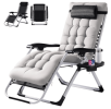 Zero Gravity Chair, Reclining Camping Lounge Chair for Indoor, Reclining Patio Chairs with Cup Holder Trays and Removable Cushion