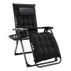 Zero Gravity Chair, Reclining Camping Lounge Chair for Indoor, Reclining Patio Chairs with Cup Holder Trays and Removable Cushion