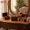 2/8 PCS Vintage Wooden Box Set by Yakimoto ��� Lockable Lidded Containers for Jewelry, Collectibles & More, Perfect for Wedding Gifts and Table Decor