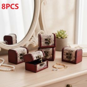 2/8 PCS Vintage Wooden Box Set by Yakimoto ��� Lockable Lidded Containers for Jewelry, Collectibles & More, Perfect for Wedding Gifts and Table Decor (Quantity: 8pcs, Style: Map Style)