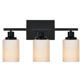Bathroom Light Fixtures Brushed Brass 6-Light Bathroom Vanity Light, Modern Bathroom Lights Over Mirror with Milky White Glass Shade (Color: Black, Numbers of Light: 3-Light)