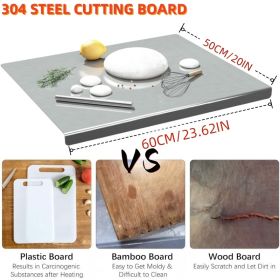 XXL 304 Stainless Steel Cutting Board  Anti-Slip & Mildew-Proof! No More Moldy Wooden Boards | Heavy-Duty & Food-Safe, Easy to Clean ��� Chop Meat (size: 40cm*60cm)