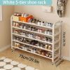 5-Tier Metal and Plastic Shoe Rack Organizer ��� Space-Saving Narrow Floor Shoe Storage Shelf, Durable Multi-Layer Iron Design, No Wood, Easy Assembly