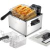 3L Deep Fryer with Basket, 1700W Electric Deep Fryer with Time & Temperature Control for Home Use, Removable Basket