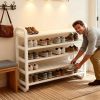 5-Tier Metal and Plastic Shoe Rack Organizer ��� Space-Saving Narrow Floor Shoe Storage Shelf, Durable Multi-Layer Iron Design, No Wood, Easy Assembly