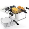 3L Deep Fryer with Basket, 1700W Electric Deep Fryer with Time & Temperature Control for Home Use, Removable Basket