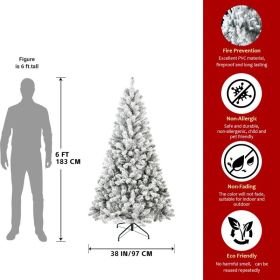 Unlit Artificial Christmas Tree Snow Flocked Fake Christmas Tree With Foldable Base (Option: 6ft)